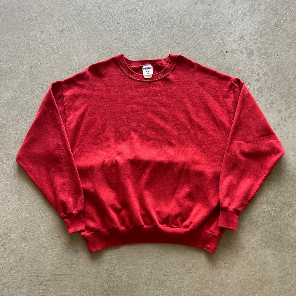 Vintage 90s Jerzees Blank Sweatshirt Size XXL Red Crewneck